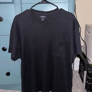 Forever 21 Oversized Waffle Short Sleeve Tee (Black)